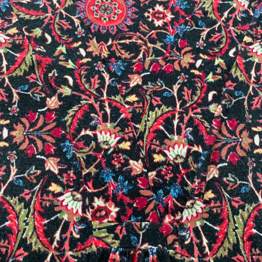 J. Jill Black & Red Floral Long Sleeve Dress- S - Picture 6 of 14